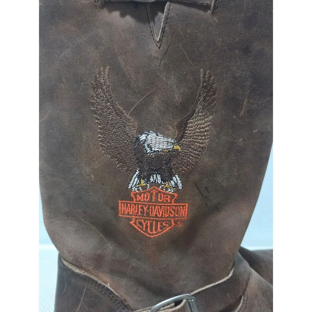 Vintage Harley Davidson Jerry Boots Mens Brown Flying Eagle 8631 10.5EE Wide